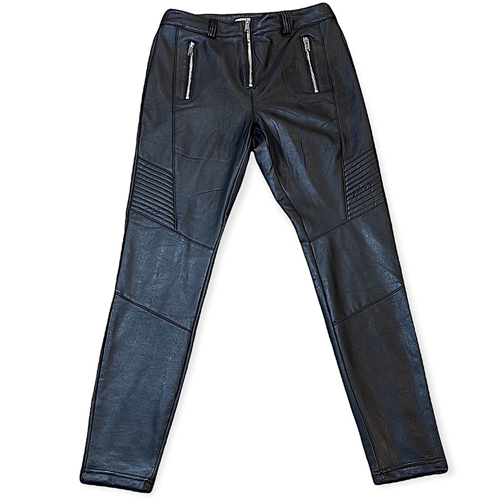 Top shop Black Faux Leather Vegan Pants 8